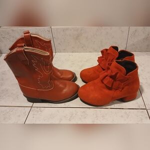 Toddler Girls Red Boots LOT